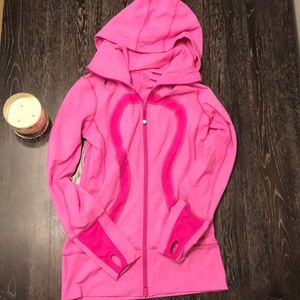 Lululemon Pink Double Zip Hoodie w/ Thumb Holes